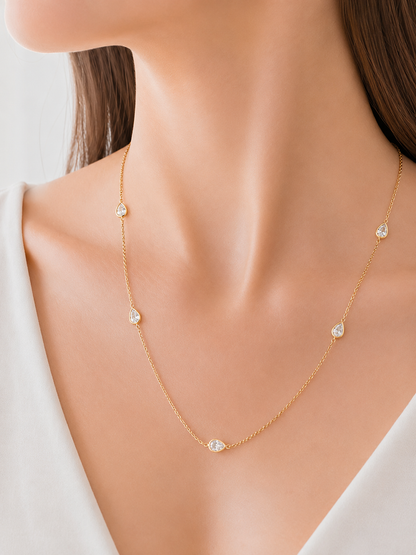 Colar Alongado Cartier com Gota Zircônia MontClair Ouro 18k