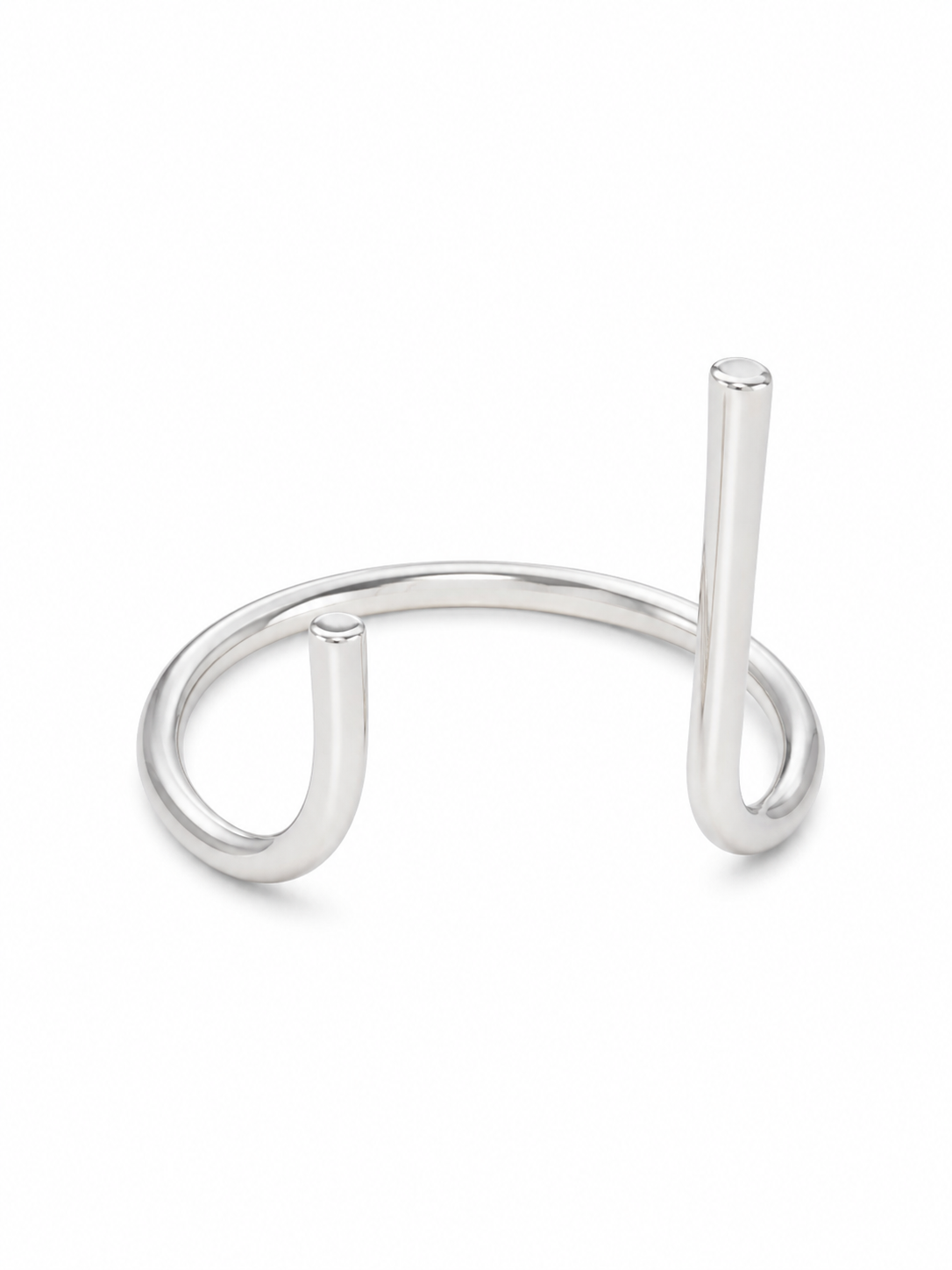 Bracelete Double Liso Ródio Branco