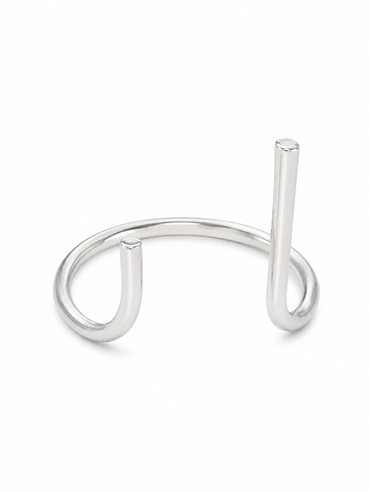Bracelete Double Liso Ródio Branco