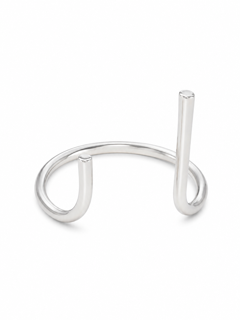 Bracelete Double Liso Ródio Branco