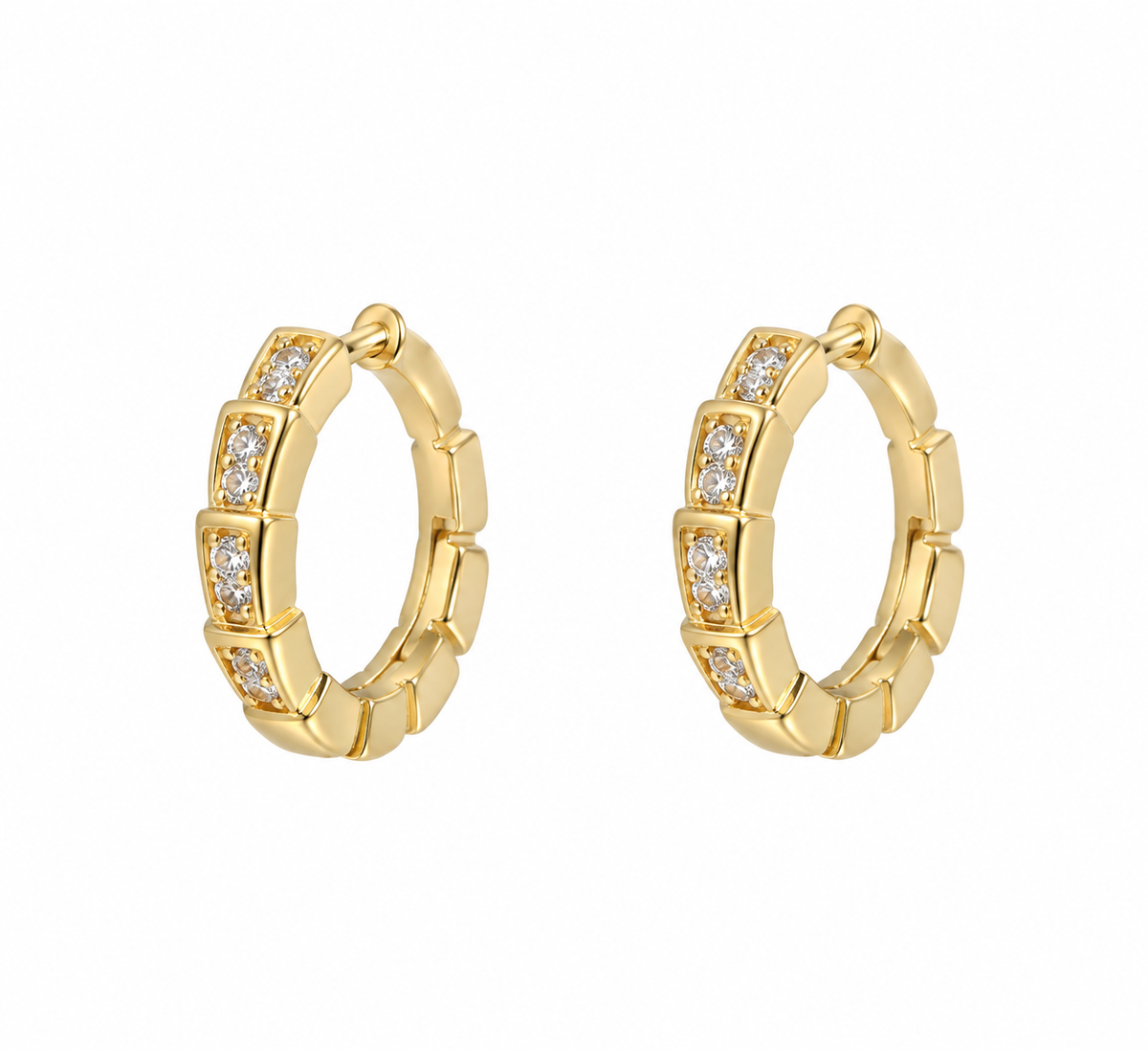 Brinco Argola Lumier Micro Zircônia Ouro 18k