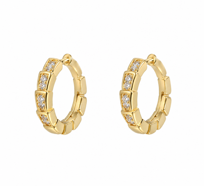 Brinco Argola Lumier Micro Zircônia Ouro 18k