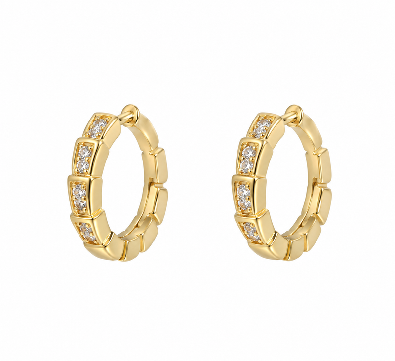 Brinco Argola Lumier Micro Zircônia Ouro 18k