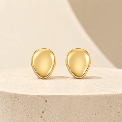 Brinco Gotinha Arredondada Lisa Ouro 18k