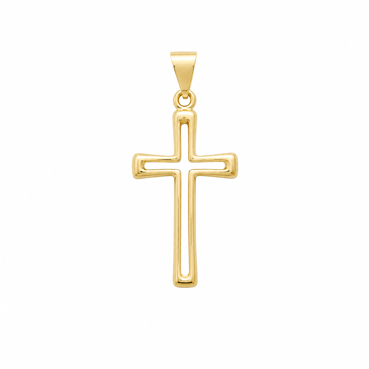 Pingente Religioso Crucifixo Vazado Ouro 18k