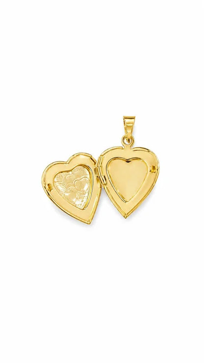 Pingente Relicário Coração Ramificados Ouro 18k
