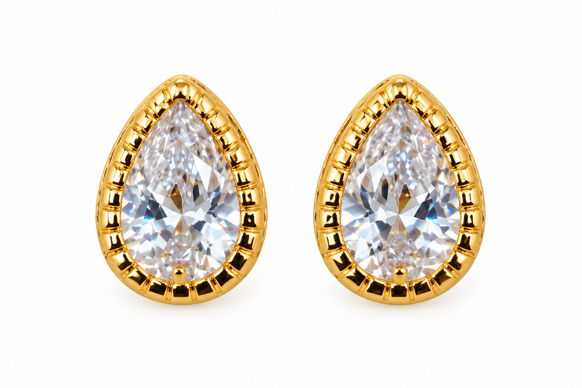 Brinco Essence Gota Zircônia Ouro18k