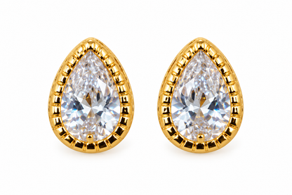 Brinco Essence Gota Zircônia Ouro18k