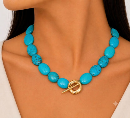 Choker Pedra Natutal Turquesa