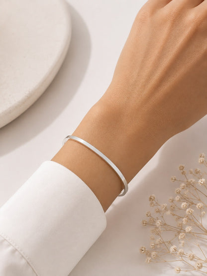 Bracelete Quaddrado Liso Prata 925