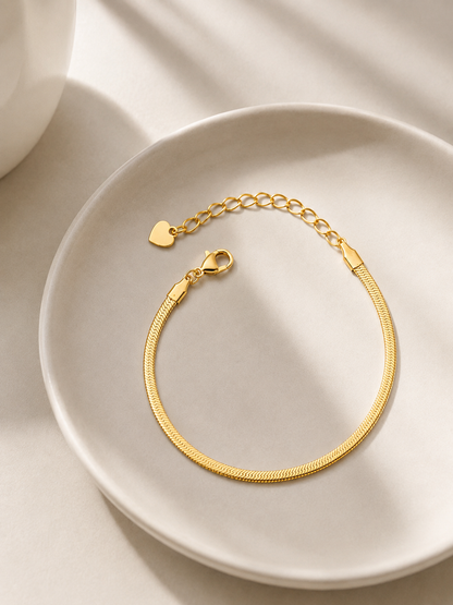Pulseira Fita Laminada 2mm Ouro 18k
