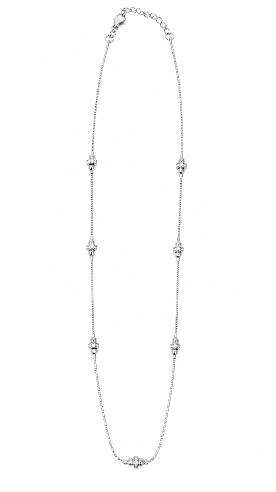 Colar Veneziana com Zircônia Ródio Branco