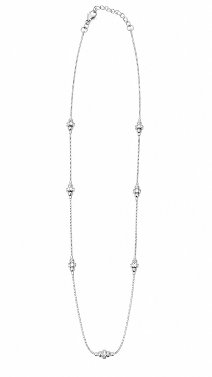 Colar Veneziana com Zircônia Ródio Branco