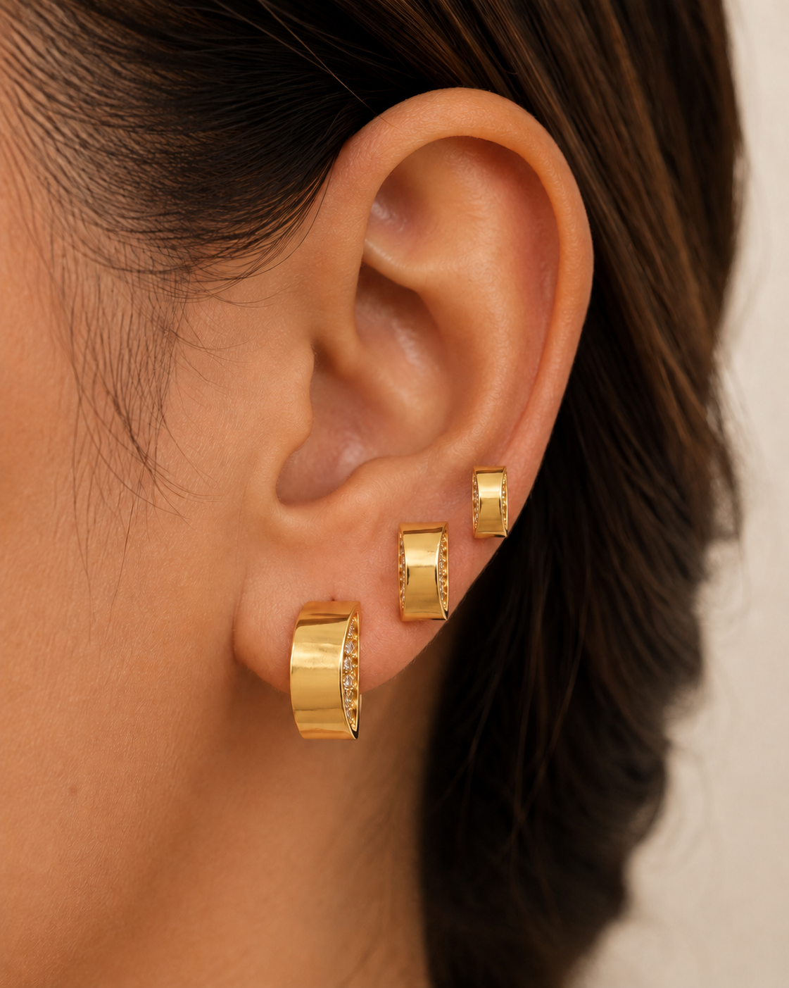 Brinco Trio Lumièri Ouro 18k