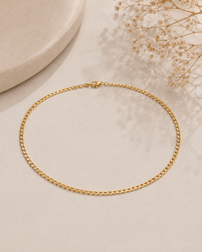Colar Groumet 1x1 3mm Ouro 18k