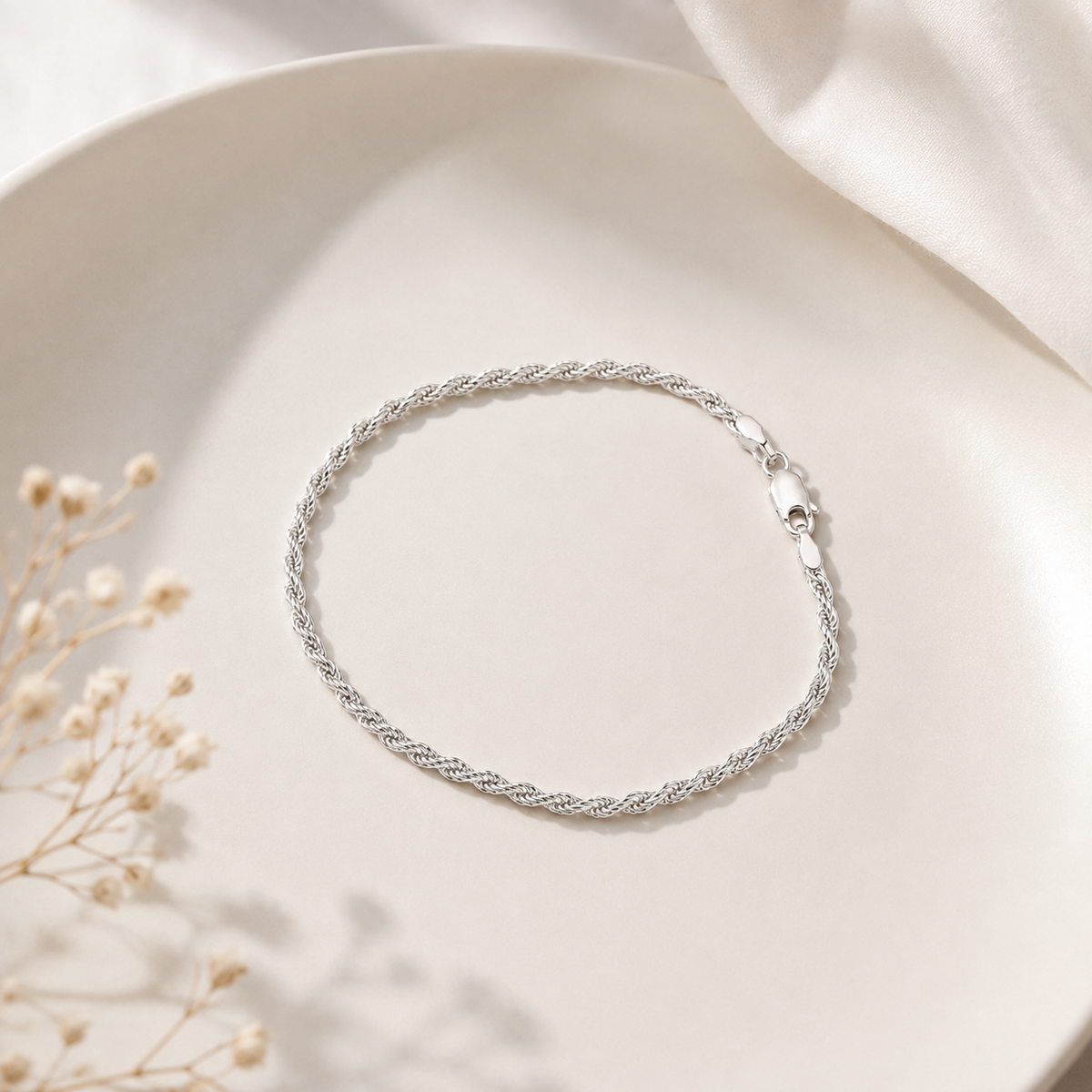 Pulseira Cordão Baiano Prata 925