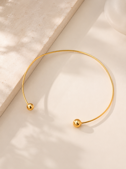 Choker Aro Duas Esferras Ouro 18k