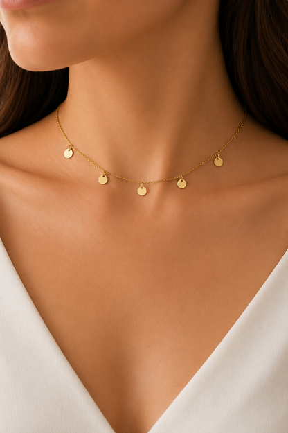Choker Cartier Chapinha Redonda Ouro 18k