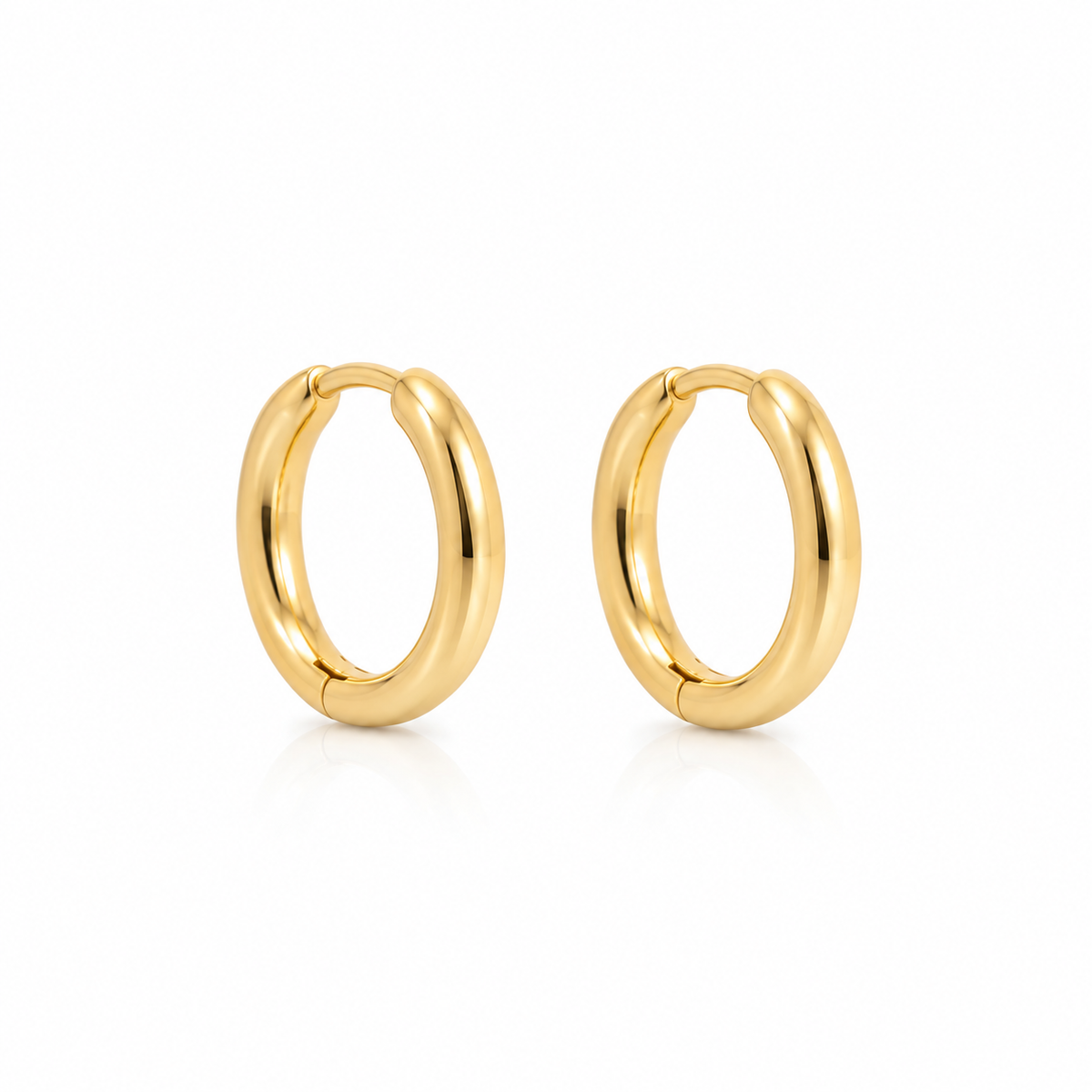 Brinco Argola Lisa Click Média Ouro 18k