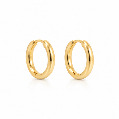 Brinco Argola Lisa Click Média Ouro 18k