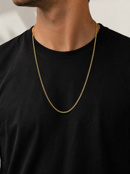 Corrente Masculina Elo Um por Um Groumet Light Ouro 18k