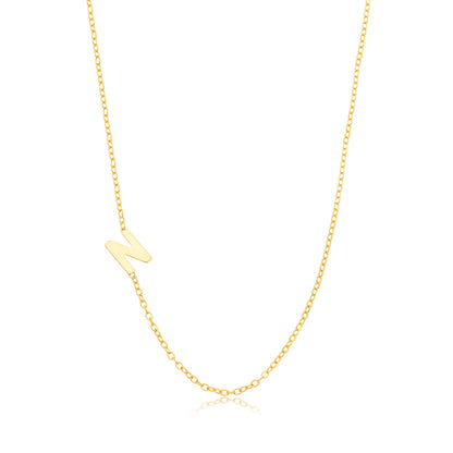Colar Letra N Personalizado Folheado em Ouro 18K
