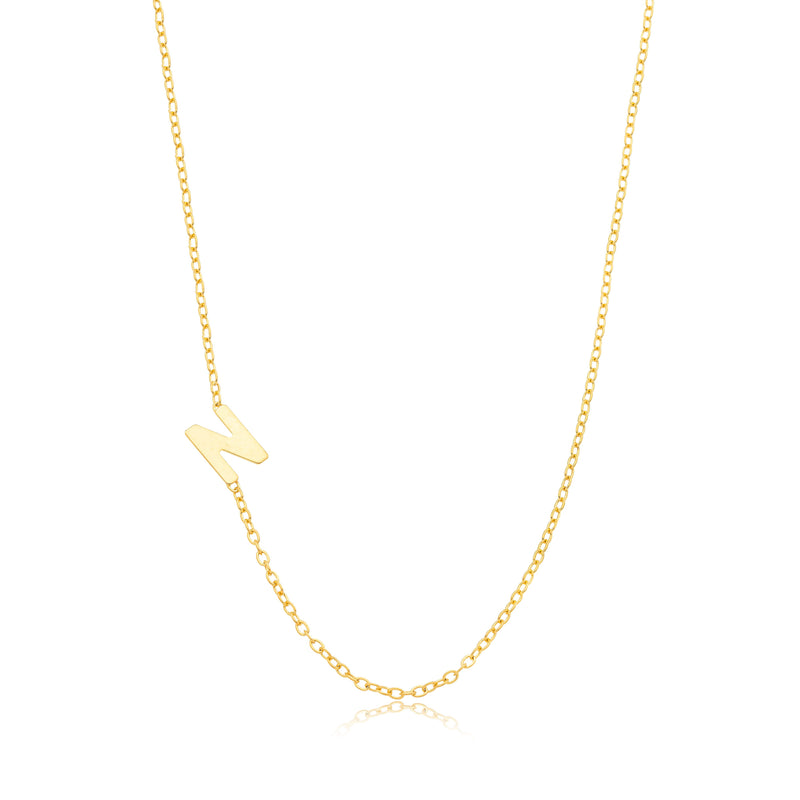 Colar Letra N Personalizado Folheado em Ouro 18K