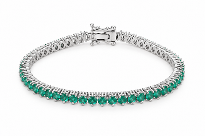Pulseira Riviera Três Pontas Turquesa Ródio Branco