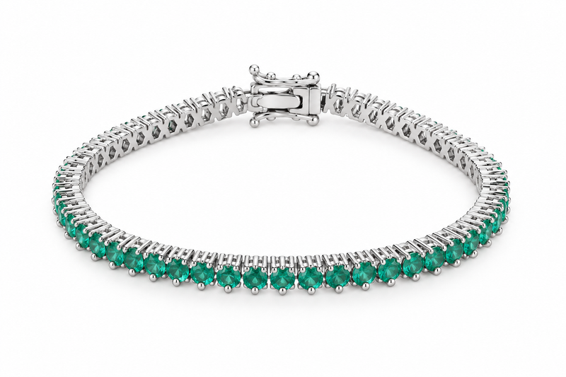 Pulseira Riviera Três Pontas Turquesa Ródio Branco