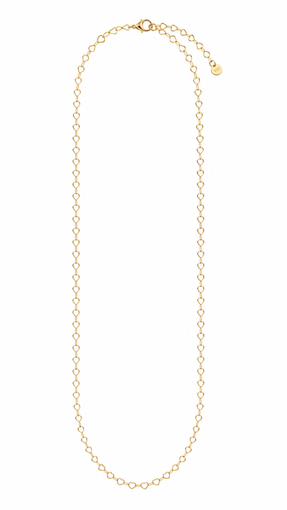 Colar Mini Corações Vazados Ouro 18k