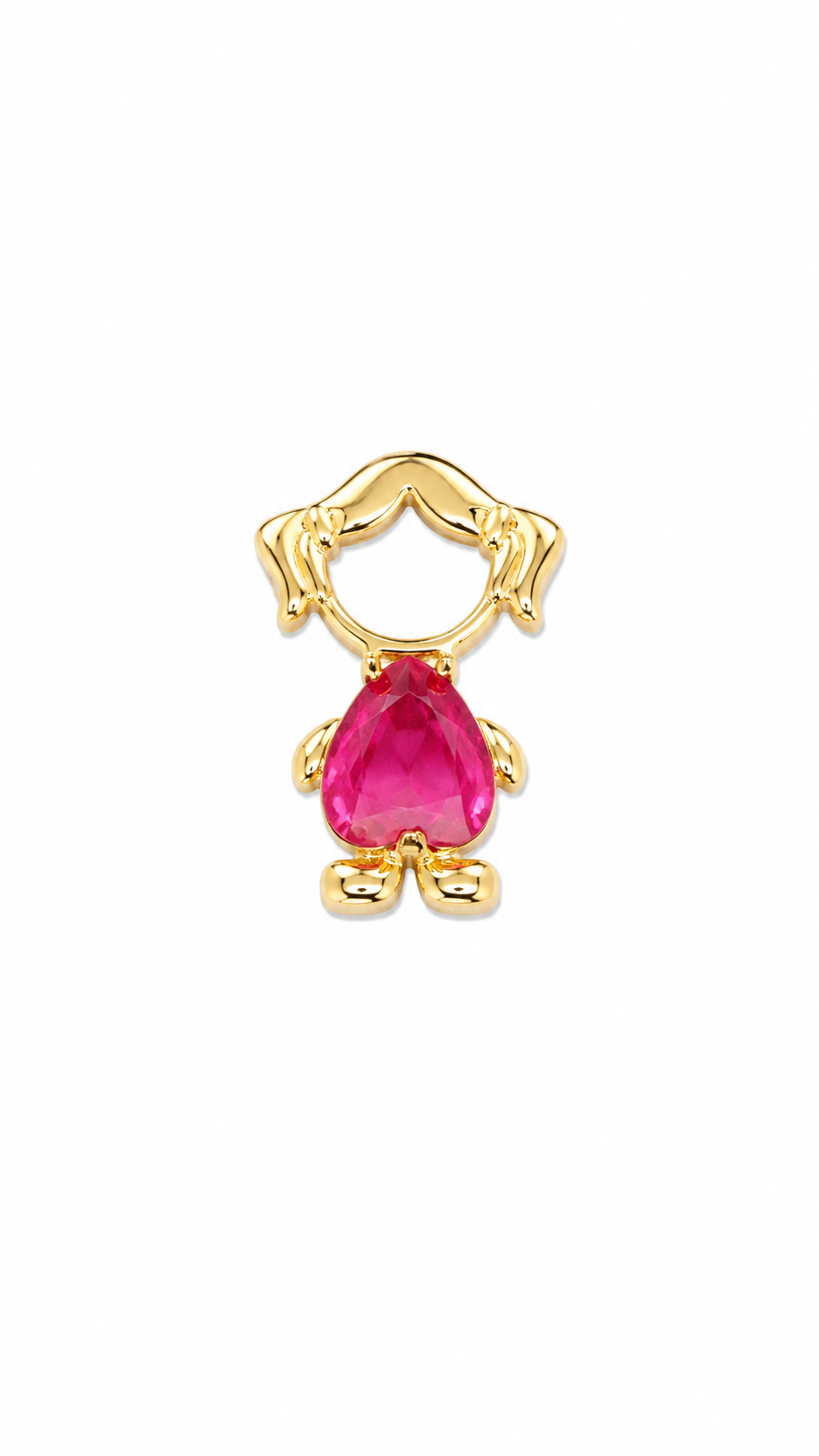 Pingente Filha Barriguinha Pink Ouro 18k