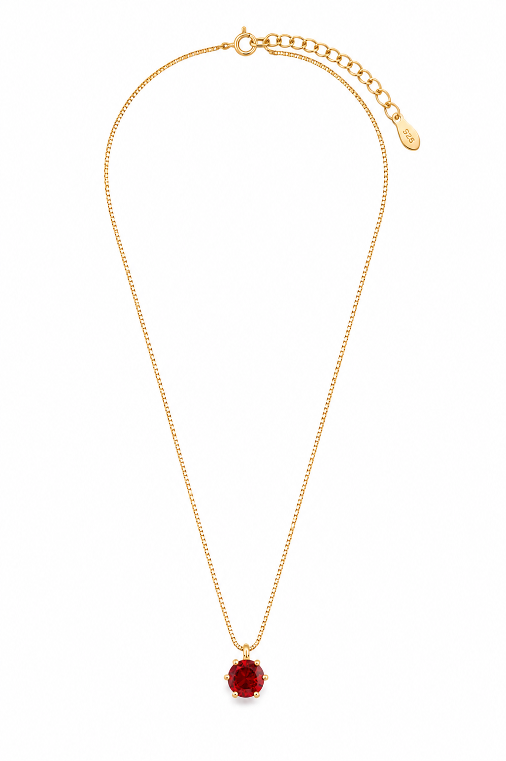 Colar Ponto de Luz Zircônia Rubi Ouro 18k