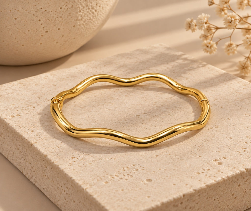 Bracelete Ondulado Click Ouro 18k