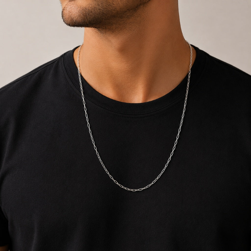 Corrente 60cm Prata 925 Masculina Cartier Puffer 1mm