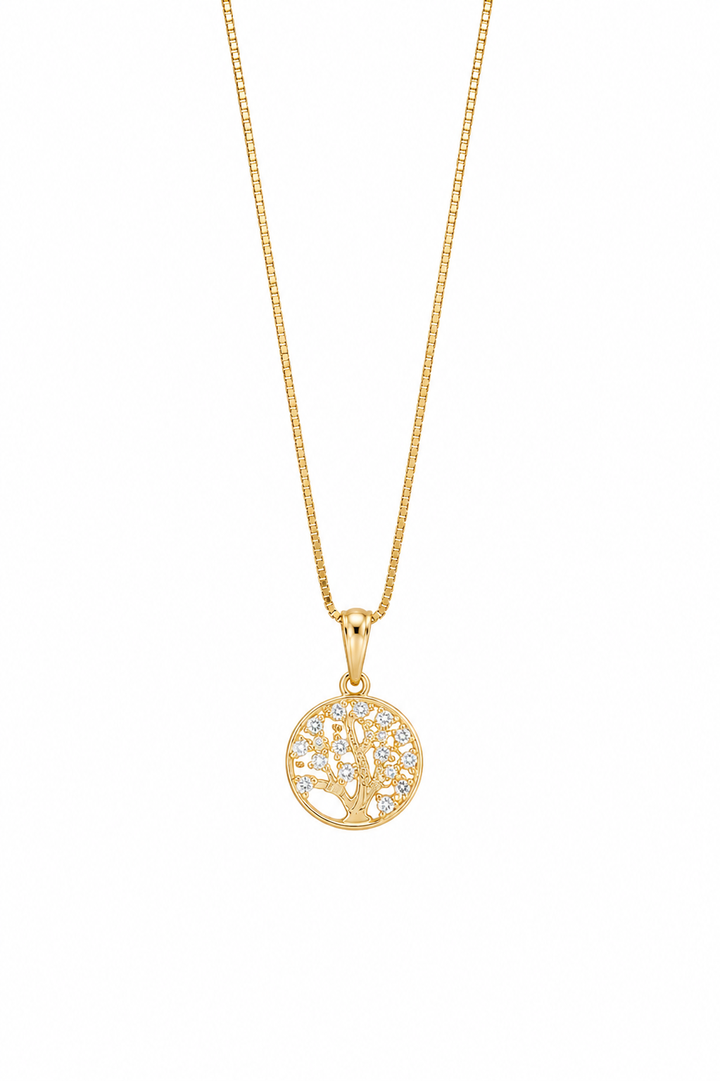 Colar Árvore da Vida Delicado com Zircônia Ouro 18k