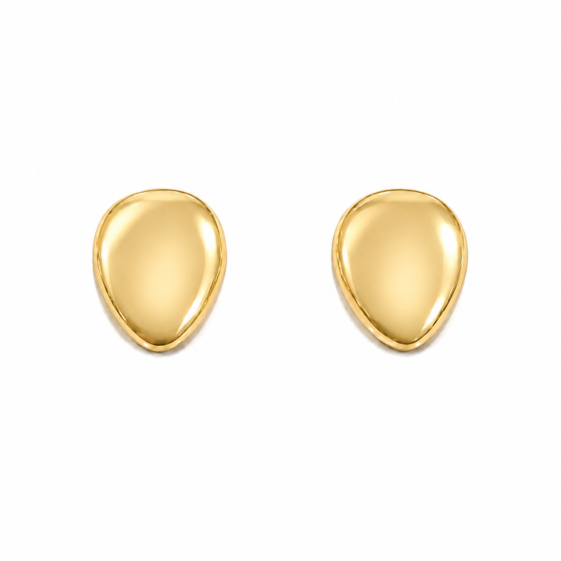Brinco Gotinha Arredondada Lisa Ouro 18k