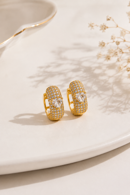 Brinco Argola Majesté Cravejada P Cristal Ouro 18k
