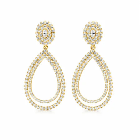 Brinco Festa Gota Vazada Ouro 18k
