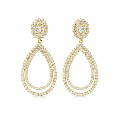 Brinco Festa Gota Vazada Ouro 18k