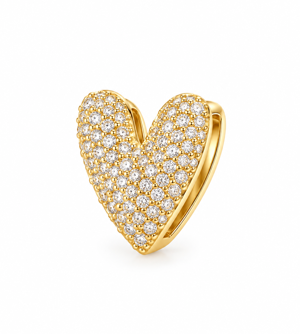 Pingente Coração Cravejado Ouro 18k