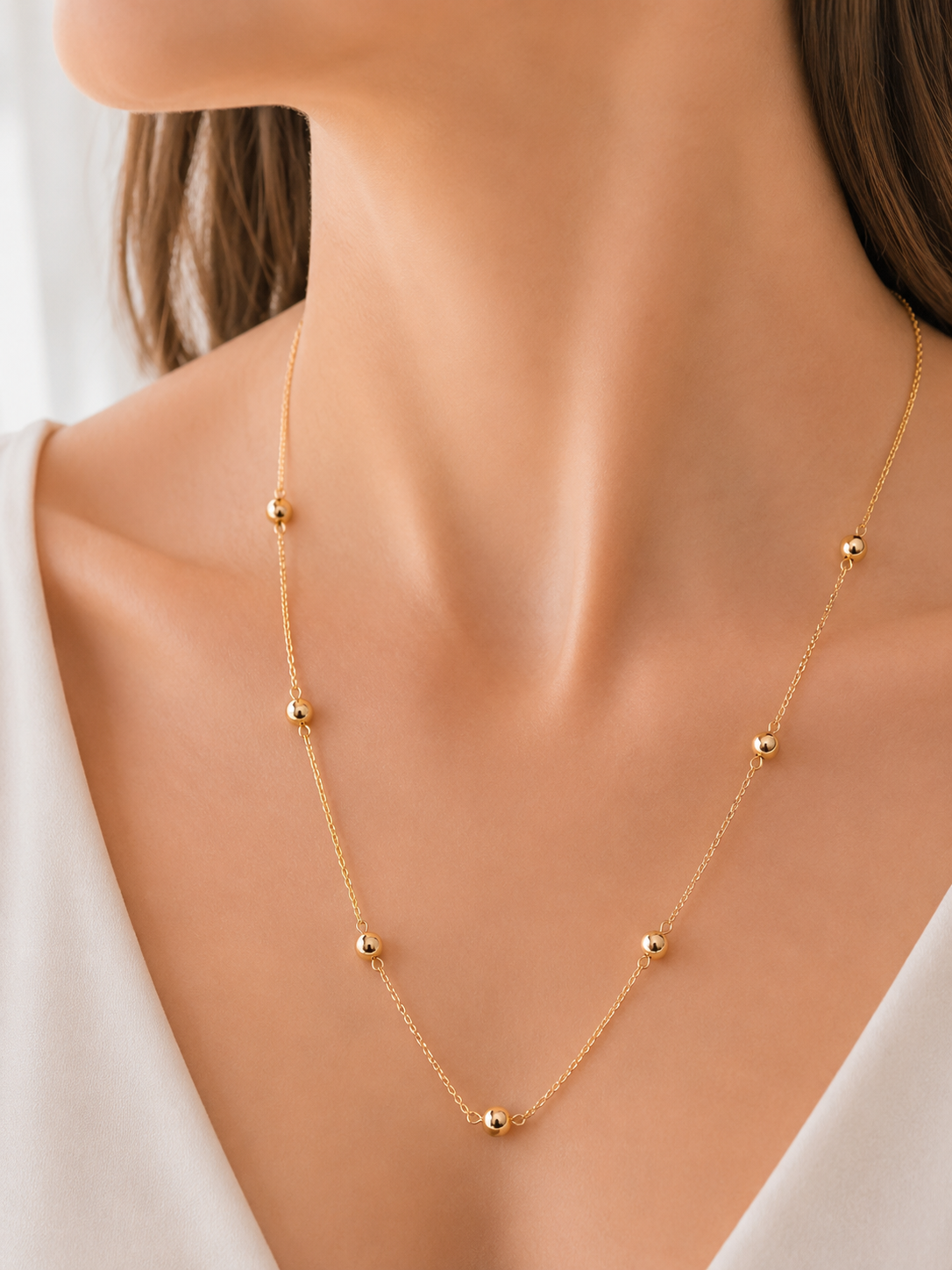 Colar Alongado Cartier com Esferas MontClair Ouro 18k