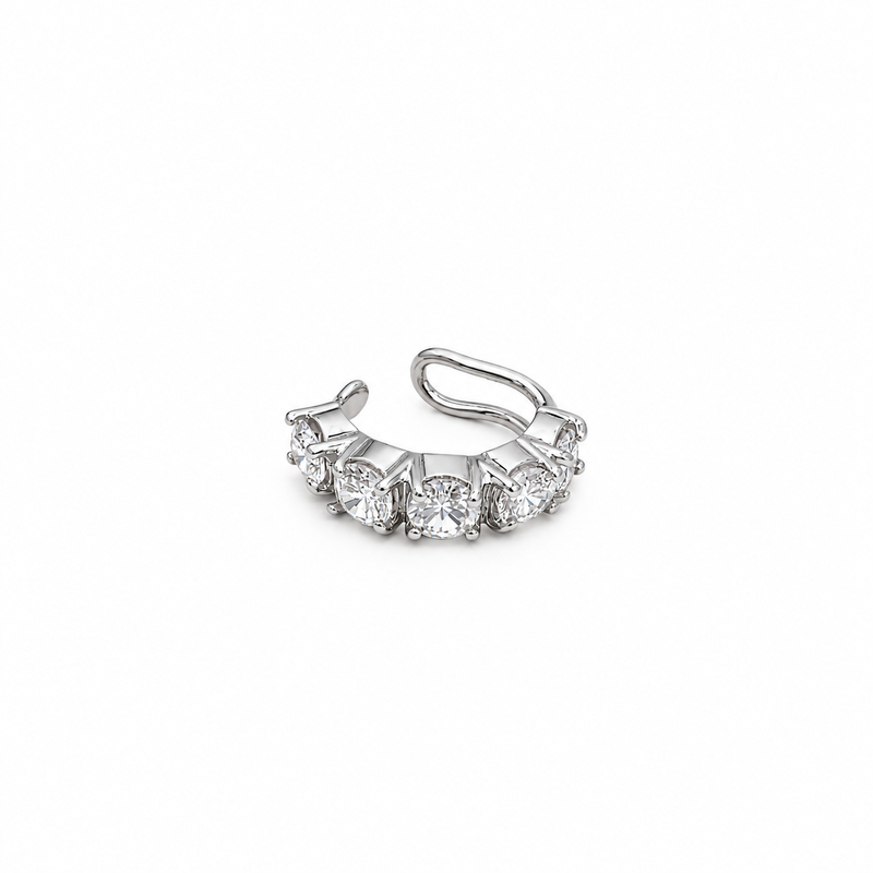 Piercing Fake em Zircônia Cristal Ródio Branco