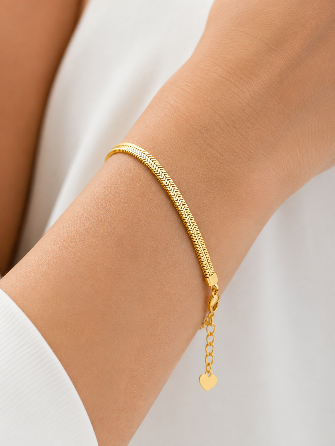 Pulseira Fita Laminada 3mm Ouro 18k