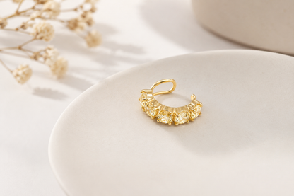 Piercing Fake em Zircônia Citrino Ouro 18k