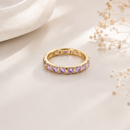Anel Rainbow Ametista Ouro 18k