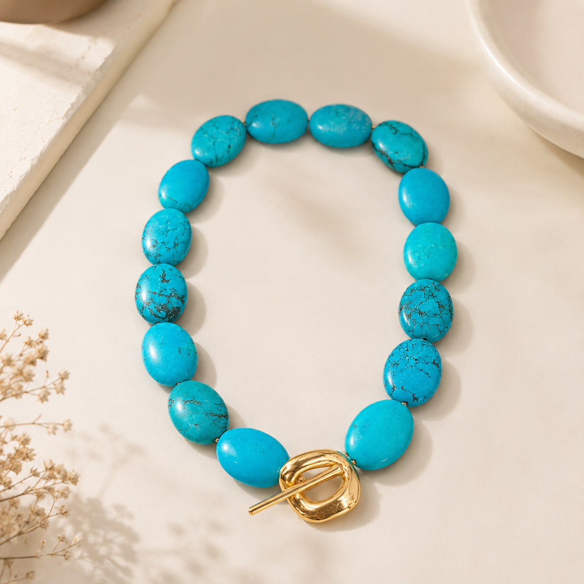 Choker Pedra Natutal Turquesa