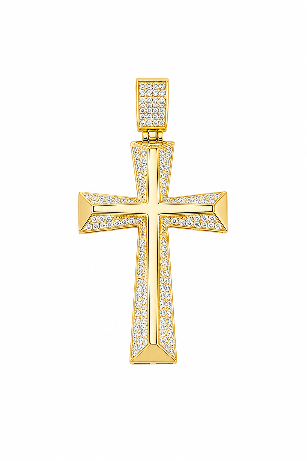 Pingente Cruz Cravejada Ouro 18k