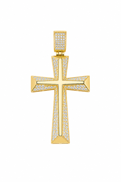 Pingente Cruz Cravejada Ouro 18k