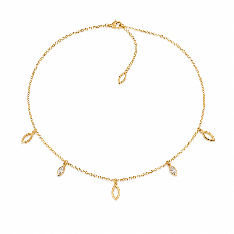 Choker Cartier Losango Vazado com Losango Zircônia Ouro 18k