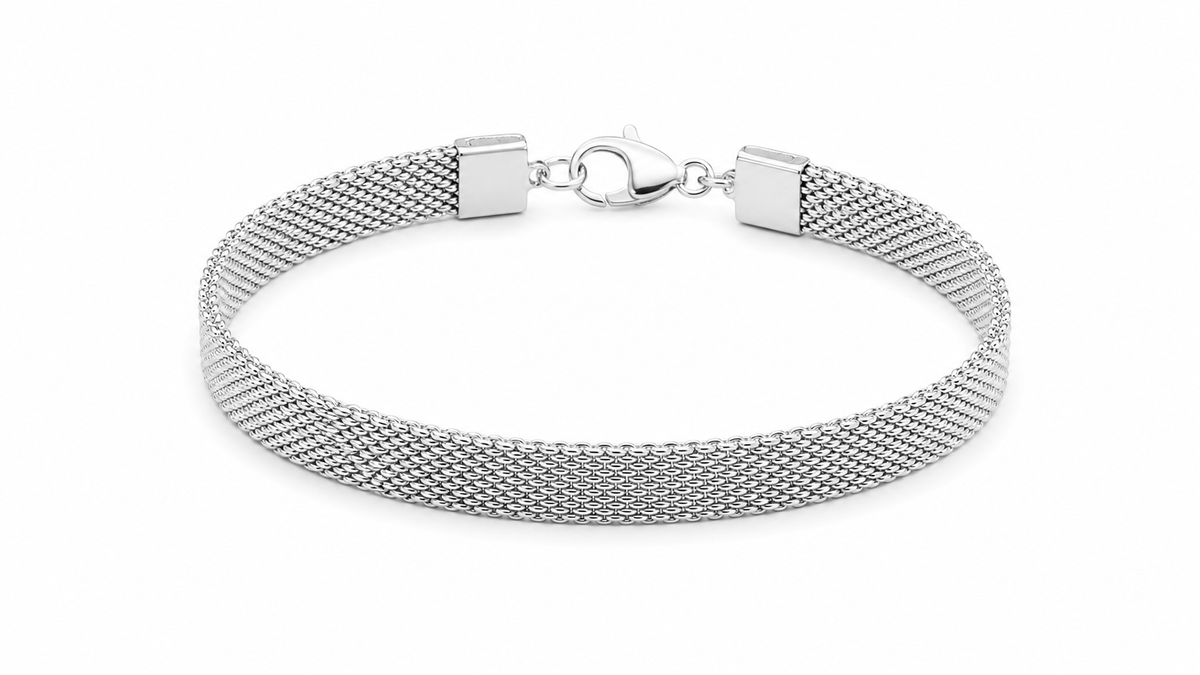 Pulseira Laminada Elo Malha Prata 925